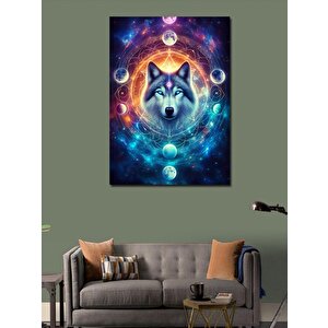 Kanvas Tablo Ay Evreleriyle Boz Kurt 70x100 cm