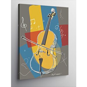 Kanvas Tablo Gitar Ve Müzik Sembolü 70x100 cm
