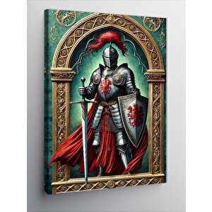 Kanvas Tablo Ortaçağ Şövalyesi Ve Kalkan 70x100 cm