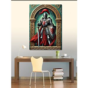 Kanvas Tablo Ortaçağ Şövalyesi Ve Kalkan 70x100 cm