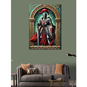 Kanvas Tablo Ortaçağ Şövalyesi Ve Kalkan 50x70 cm