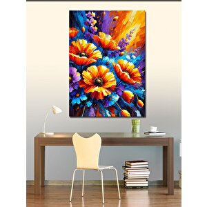 Kanvas Tablo Parlak Renkli Çiçek Demeti 50x70 cm