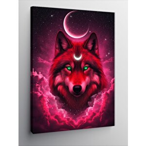 Kanvas Tablo Kırmızı Kurt Asena Tasviri 100x140 cm