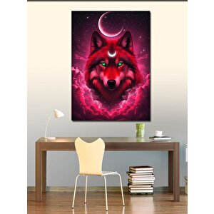 Kanvas Tablo Kırmızı Kurt Asena Tasviri 100x140 cm