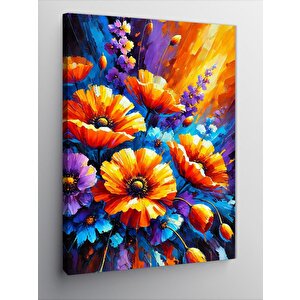 Kanvas Tablo Parlak Renkli Çiçek Demeti 70x100 cm
