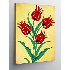 Kanvas Tablo Kırmızı Laleler Ve Minimalist Sanat 50x70 cm