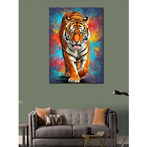 Kanvas Tablo Renkli Kaplan Portresi 70x100 cm