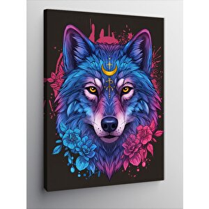 Kanvas Tablo Mavi Kurt Bakışı 50x70 cm