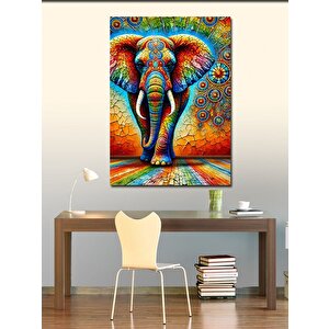 Kanvas Tablo Mozaik Fil Ve Canlı Renkler 50x70 cm