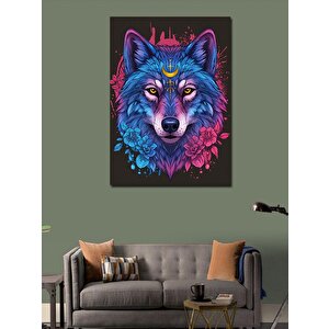 Kanvas Tablo Mavi Kurt Bakışı 70x100 cm