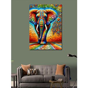 Kanvas Tablo Mozaik Fil Ve Canlı Renkler 70x100 cm