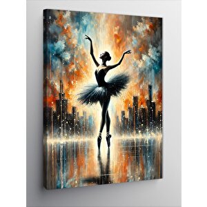 Kanvas Tablo Balerin Ve Şehir Işıkları 50x70 cm