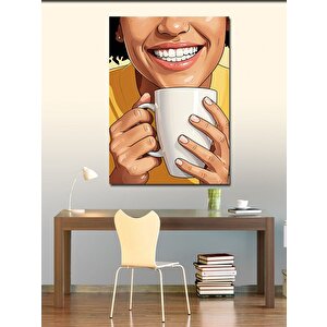 Kanvas Tablo Sıcak Kahve Gülüşü 70x100 cm