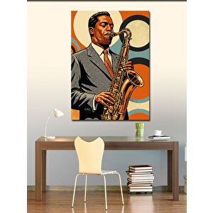 Kanvas Tablo Caz Müzisyeni Saksafonla 50x70 cm