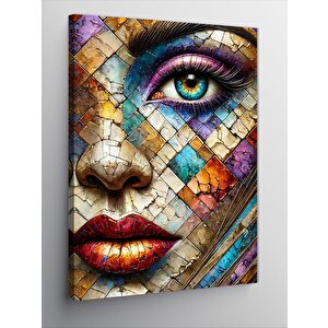 Kanvas Tablo Mozaik Yüz Ve Göz 50x70 cm