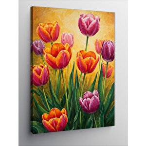 Kanvas Tablo Renkli Lale Çiçekleri 50x70 cm