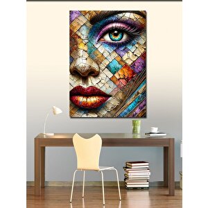 Kanvas Tablo Mozaik Yüz Ve Göz 100x140 cm
