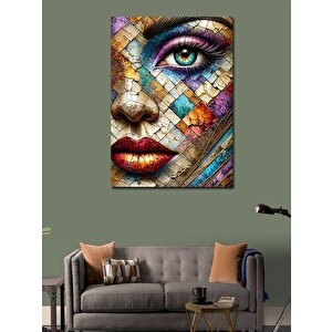 Kanvas Tablo Mozaik Yüz Ve Göz 100x140 cm