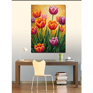 Kanvas Tablo Renkli Lale Çiçekleri 70x100 cm