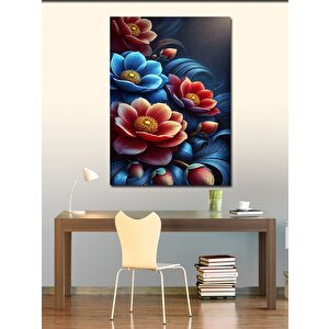 Kanvas Tablo Çiçek Desenli Soyut Tasarım 70x100 cm