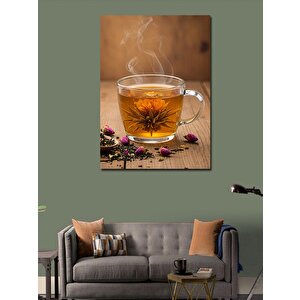 Kanvas Tablo Çay Ve Çiçek Motifi 50x70 cm