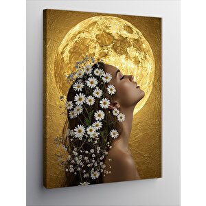 Kanvas Tablo Ayışığında Çiçekli Kadın 100x140 cm