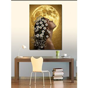 Kanvas Tablo Ayışığında Çiçekli Kadın 100x140 cm