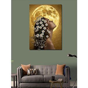 Kanvas Tablo Ayışığında Çiçekli Kadın 100x140 cm