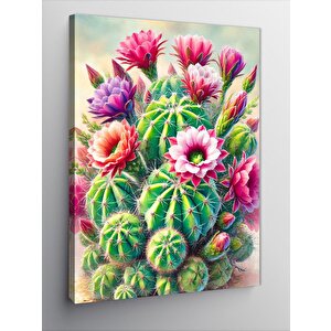 Kanvas Tablo Çiçek Açmış Kaktüsler 70x100 cm