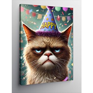 Kanvas Tablo Doğum Günü Kedisi 70x100 cm