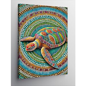 Kanvas Tablo Mozaik Kaplumbağa Deseni 70x100 cm