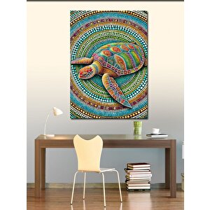 Kanvas Tablo Mozaik Kaplumbağa Deseni 70x100 cm
