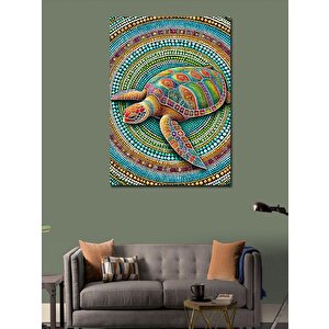 Kanvas Tablo Mozaik Kaplumbağa Deseni 70x100 cm