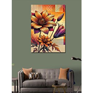 Kanvas Tablo Çiçek Ve Sıcak Tonlar 100x140 cm