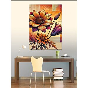 Kanvas Tablo Çiçek Ve Sıcak Tonlar 70x100 cm