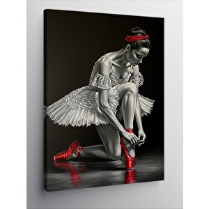 Kanvas Tablo Kırmızı Ayakkabılı Balerin 50x70 cm