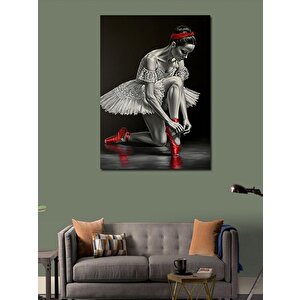 Kanvas Tablo Kırmızı Ayakkabılı Balerin 50x70 cm