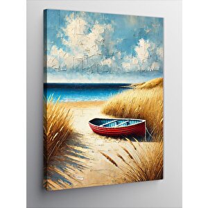 Kanvas Tablo Plaj Ve Tekne 70x100 cm