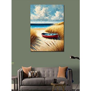 Kanvas Tablo Plaj Ve Tekne 70x100 cm