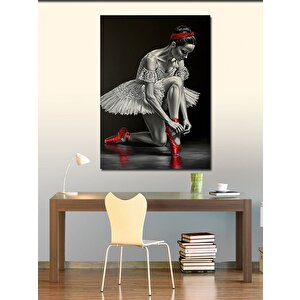 Kanvas Tablo Kırmızı Ayakkabılı Balerin 100x140 cm