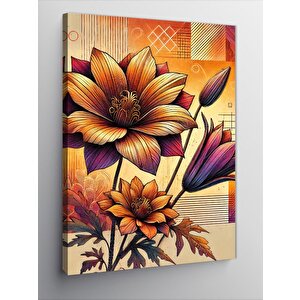Kanvas Tablo Çiçek Ve Sıcak Tonlar 50x70 cm