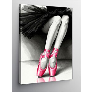 Kanvas Tablo Pembe Balerin Ayakkabıları 50x70 cm