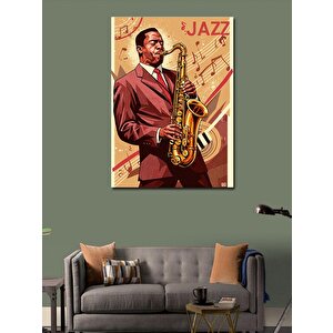 Kanvas Tablo Caz Saksafon Çizimi 100x140 cm