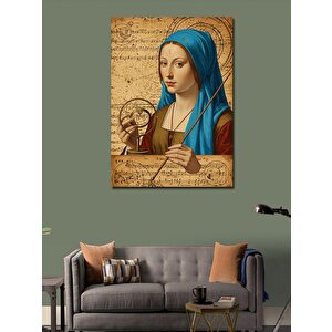 Kanvas Tablo Müzik Ve Genç Kız 100x140 cm