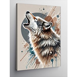 Kanvas Tablo Uluyan Kurt Ve Doğanın Gücü 70x100 cm