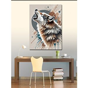 Kanvas Tablo Uluyan Kurt Ve Doğanın Gücü 70x100 cm