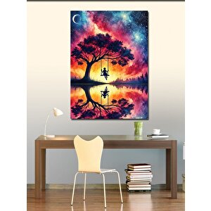 Kanvas Tablo Kozmik Ağaç Ve Yansımalar 70x100 cm