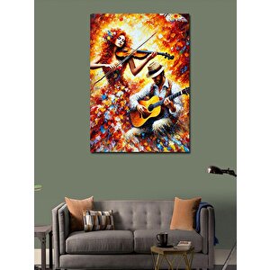 Kanvas Tablo Renkli Müzik Performansı 50x70 cm