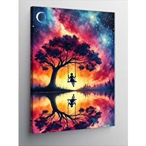 Kanvas Tablo Kozmik Ağaç Ve Yansımalar 50x70 cm
