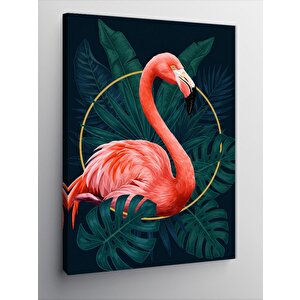Kanvas Tablo Tropikal Flamingo Çizimi 70x100 cm
